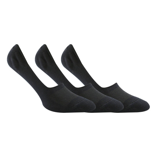 A Pack Of 3 Pieces Invisible Plain Socks Black For Men