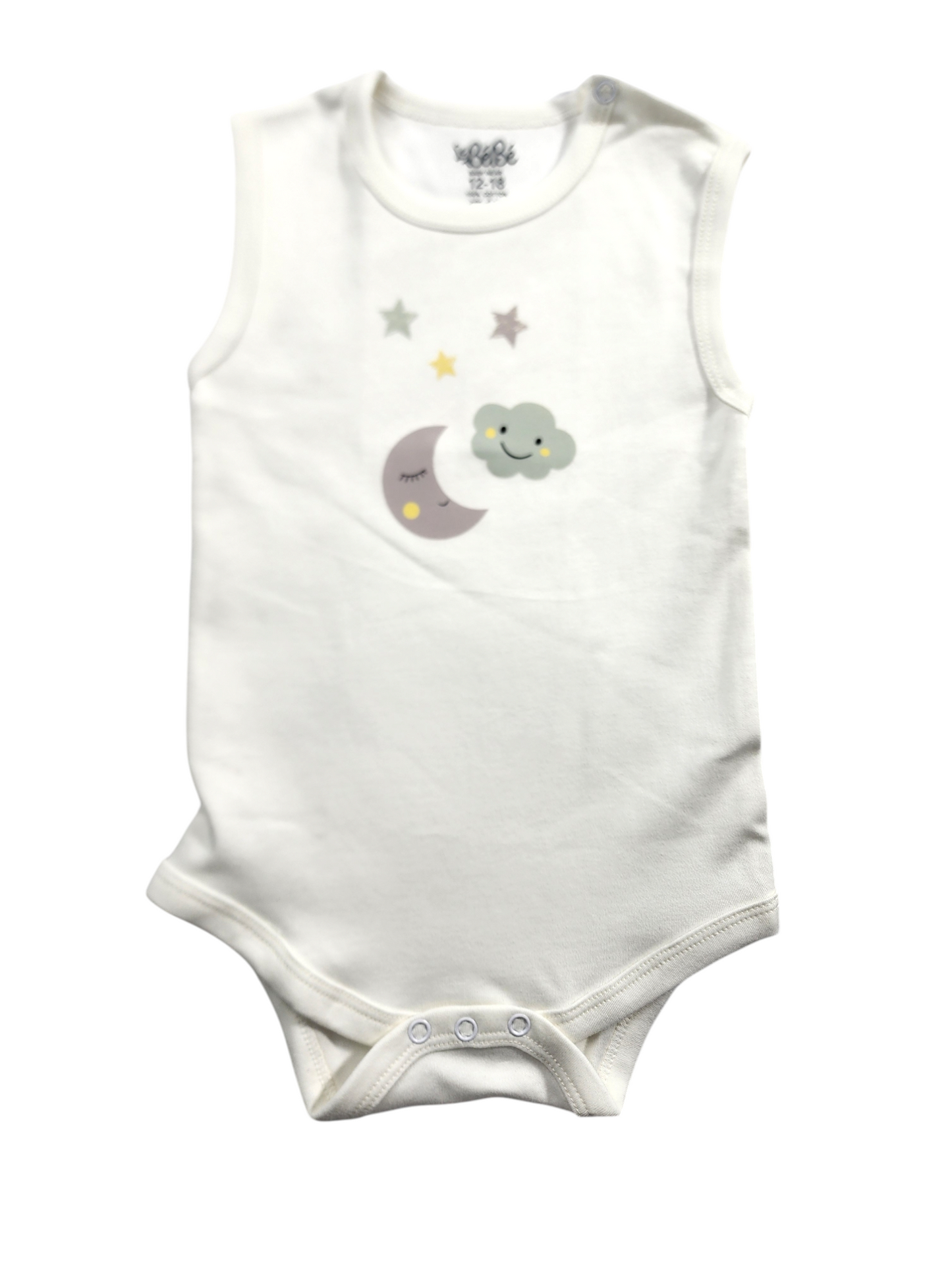 A Pack Of 3 Pieces Sleveeless Baby UnderWear Cotton 100% , MultiColoure