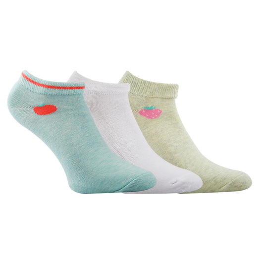 A Pack Of 3 Pieces Plain Ankle Socks , MultiColoure