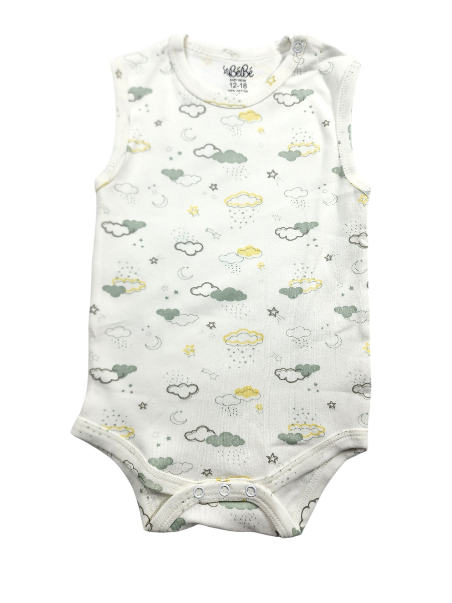 A Pack Of 3 Pieces Sleveeless Baby UnderWear Cotton 100% , MultiColoure