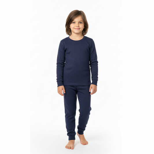 Set Of 2 Comfy Seleeve Sleep Wear Navy (T-Shirt+Pants) For Boys&Girls
