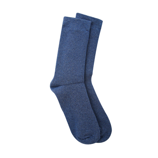 Long Plain Socks Full Terry Navy For Unisex