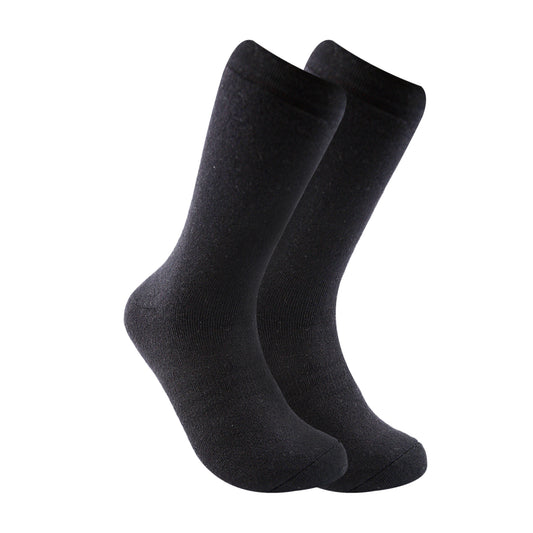 Long Plain Socks Full Terry Black For Unisex