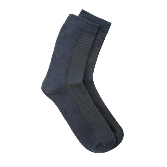 Long Plain Socks Half Terry Navy For Men