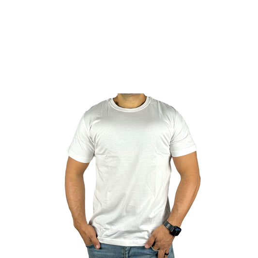 Half Sleeve Undershirt, White For men Cotton 100%