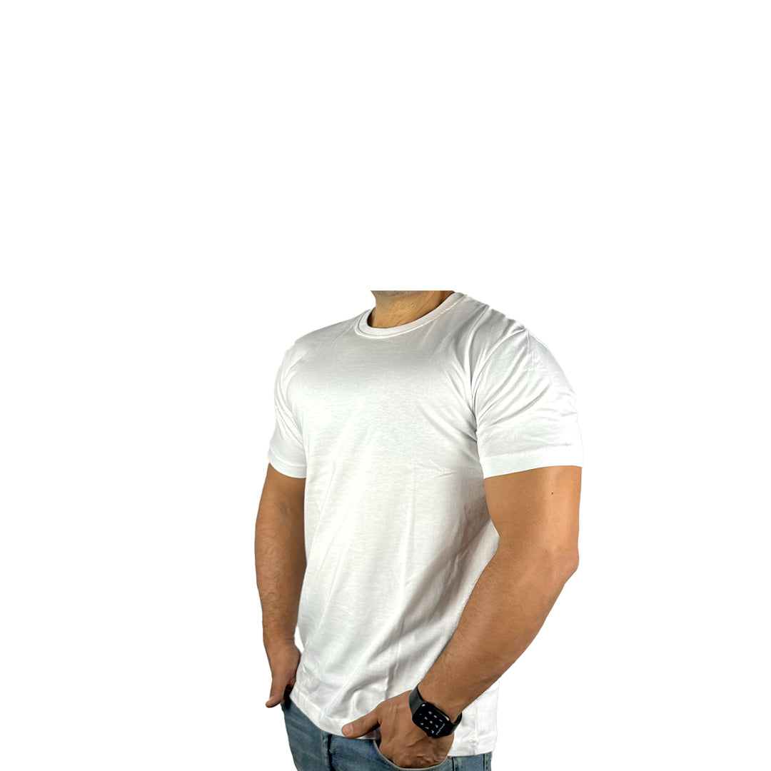 Half Sleeve Undershirt, White For men Cotton 100%