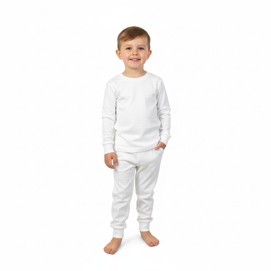 Set Of 2 Comfy Seleeve Sleep Wear White (T-Shirt+Pants) For Boys&Girls