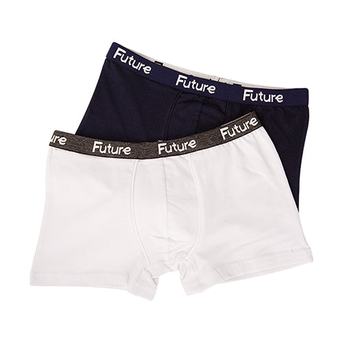 Pack Of 2 Plain Boxers For Boys MultiColoure