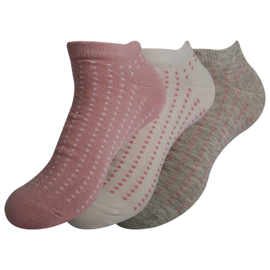 A Pack Of Ankle Printed Socks Multicolor, 3 Pieces For Women