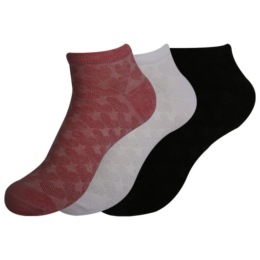 A Pack Of Ankle Patterned Socks Multicolor, 3 Pieces For Women