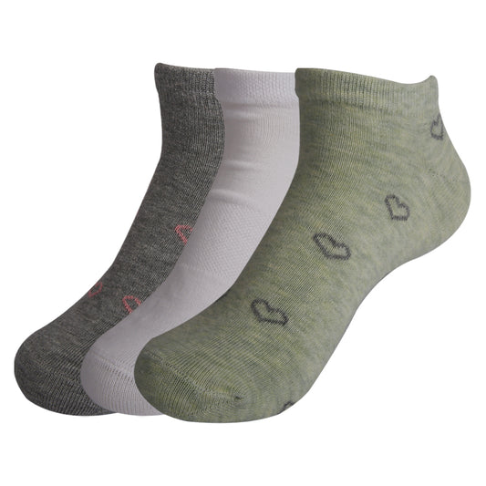 A Pack Of Ankle Socks Printed Multicolor, 3 Pieces For Women