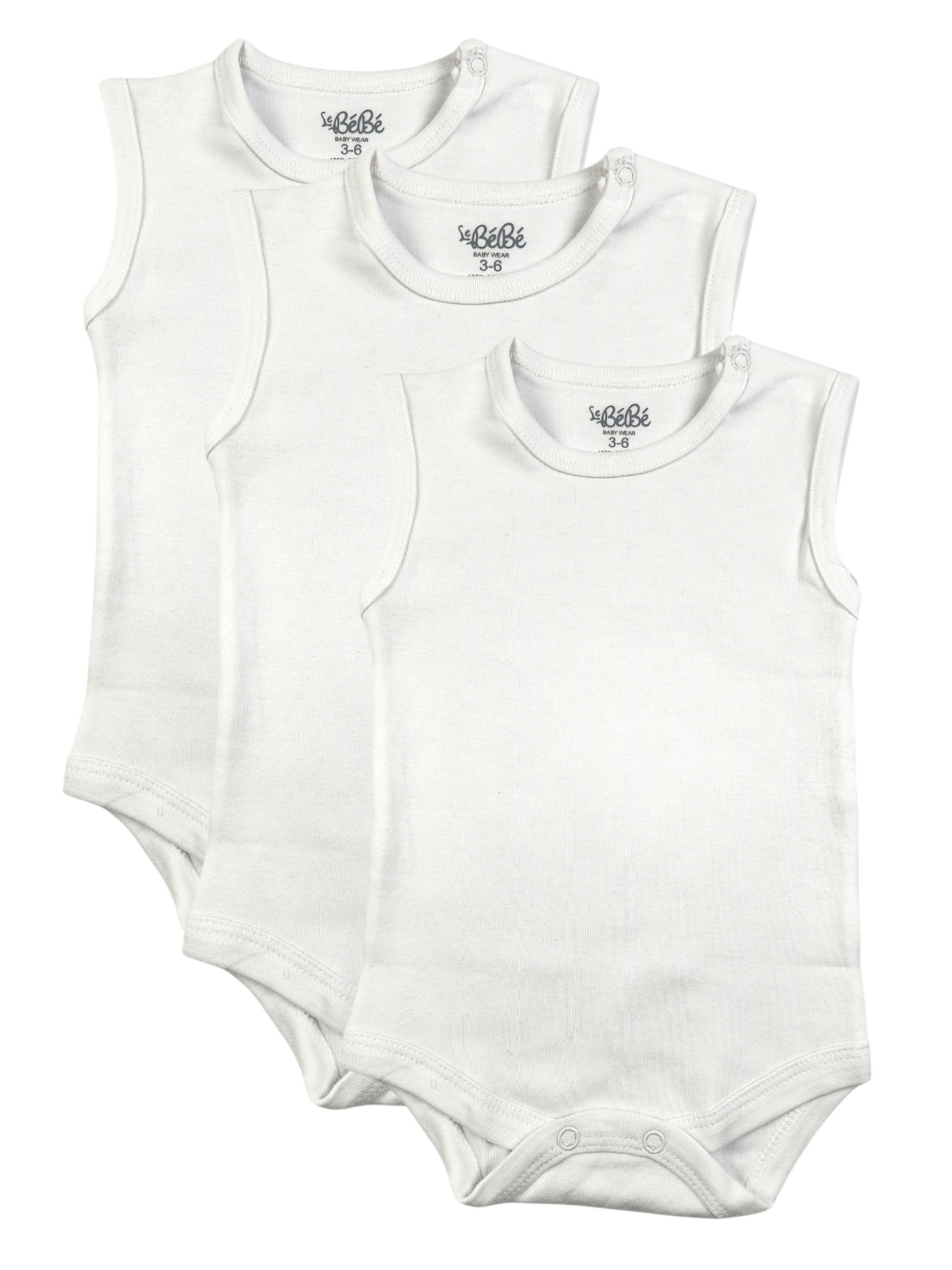 A Pack Of 3 Pieces Sleveeless Baby UnderWear Cotton 100% , MultiColoure