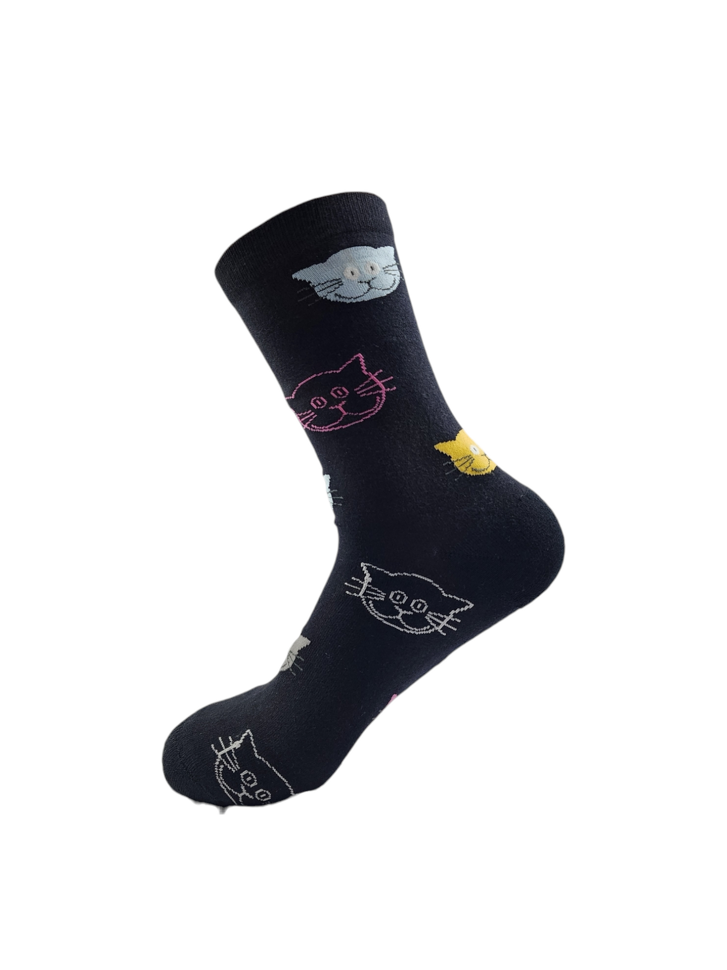 Long Printed Socks Liner Heel And Toe For Unisex Casual Style