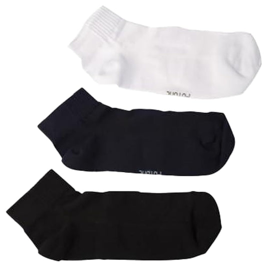 A Pack Of 3 Pieces Ankle Plain Socks MultiColoure