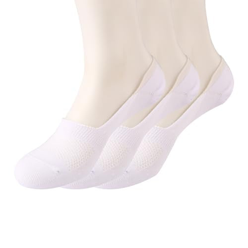 A Pack Of 3 Pieces Invisible Plain Socks White ForWomen