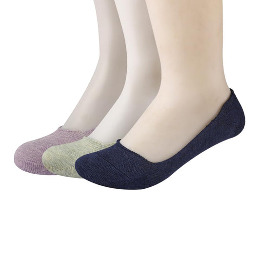 A Pack Of 3 Pieces Invisible Plain Socks MultiColoure ForWomen