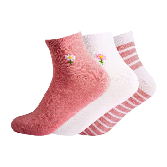 A Pack Of 3 Pieces Printed Short Socks MultiColoure