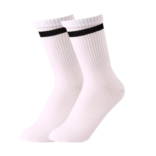 Plain Long Socks White For Men