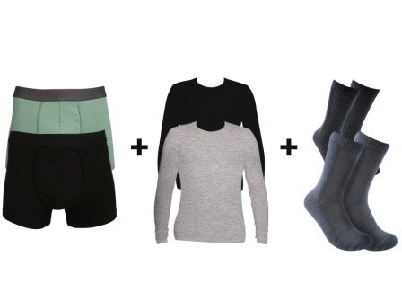 A Pack Of 6 Pieces Contain 2 Pieces From ( Boxers+UnderShirt+Socks)