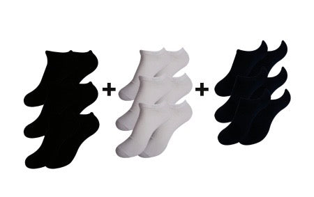 A Pack Of 9 Pieces Contain From ( 9 LowCut Socks)MultiColoure For Men&Women