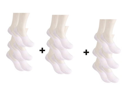 A Pack Of 9 Pieces Contain From ( 9 Invisible Socks) White For Men&Women