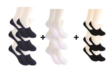 A Pack Of 9 Pieces Contain From ( 9 Invisible Socks) MultiColoure For Men&Women