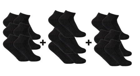 A Pack Of 9 Pieces Contain From ( 9 Ankle Socks) Black For Men&Women