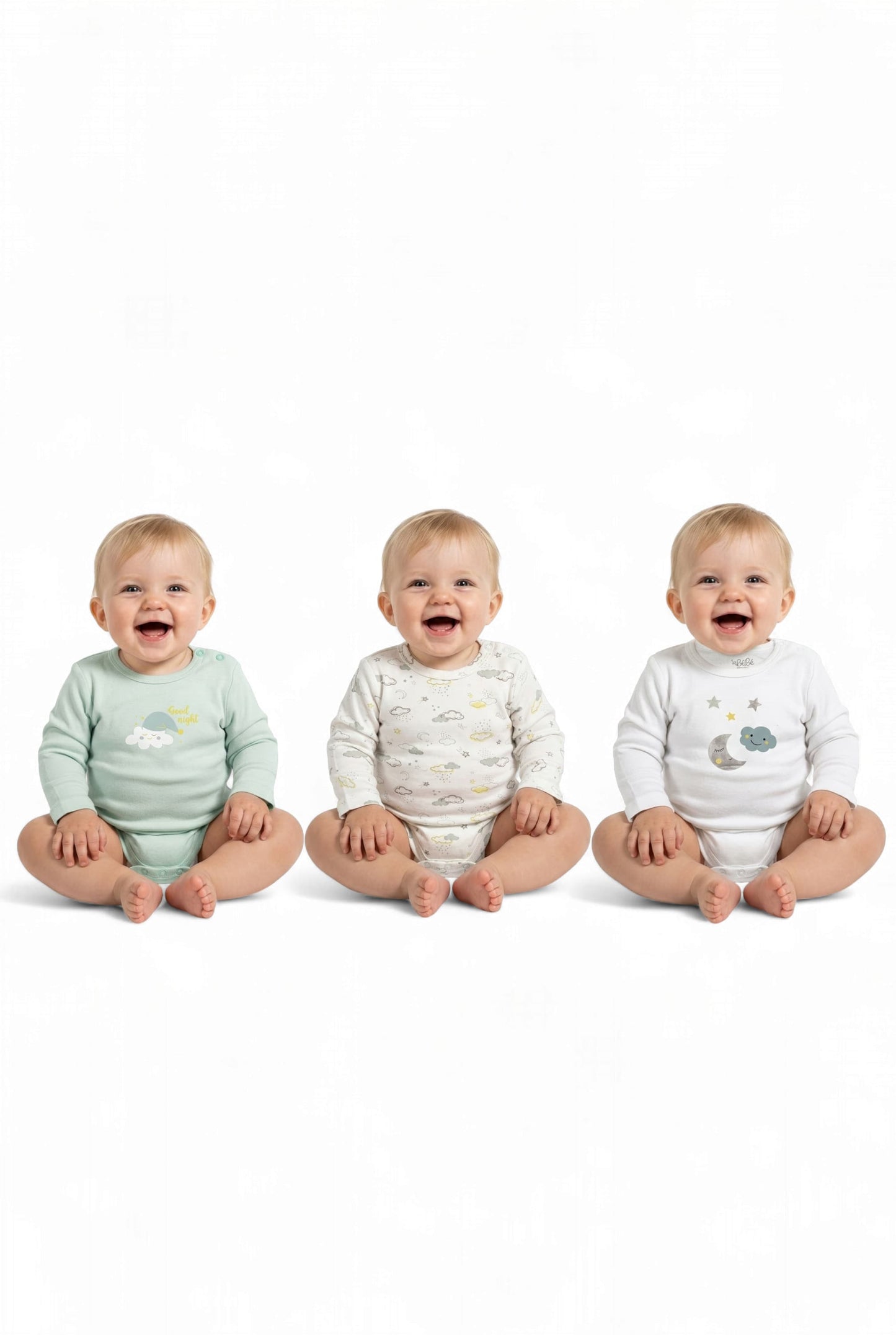 A Pack Of 3 Pieces Sleeve Baby UnderWear Cotton 100% , Multicolor