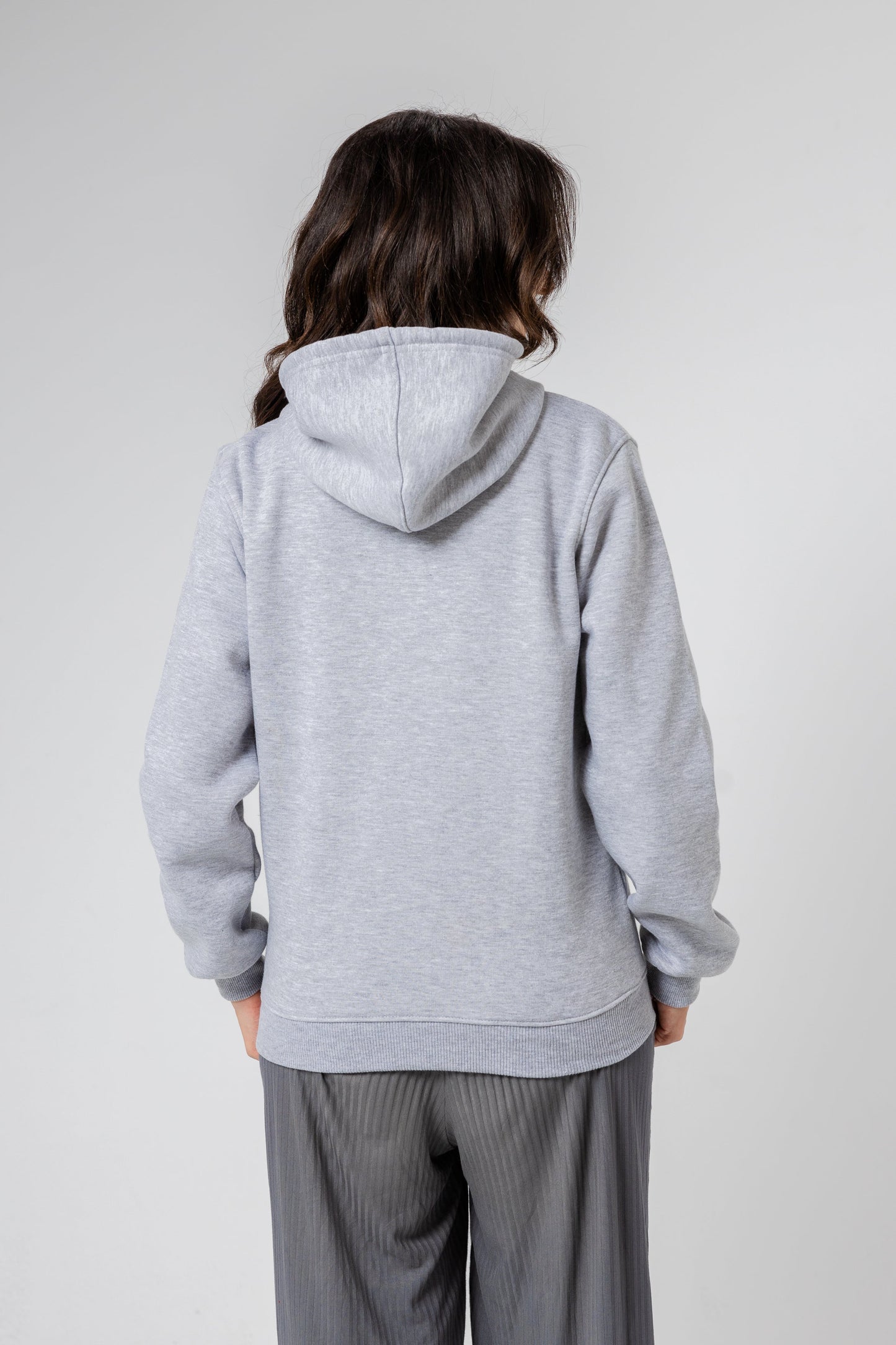 SweatShirt Plain Hoodie Long Sleeve For Boys&Girls In Grey