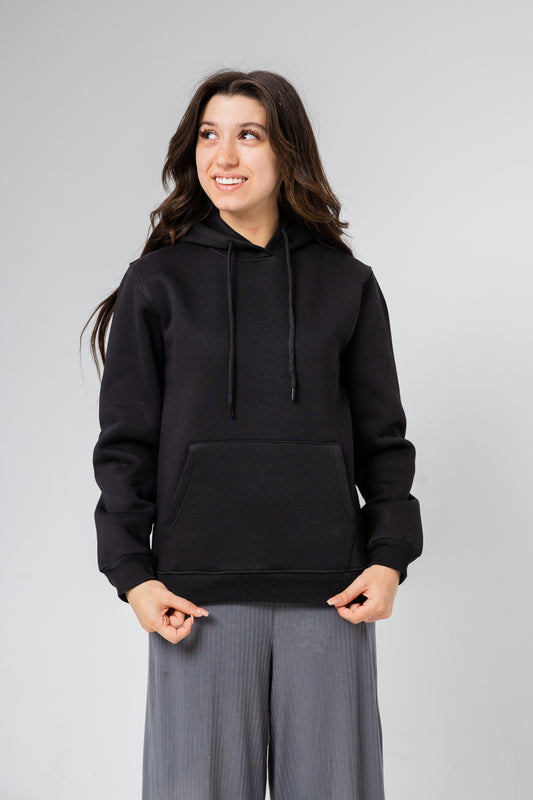 SweatShirt Plain Hoodie Long Sleeve For Boys&Girls In Black