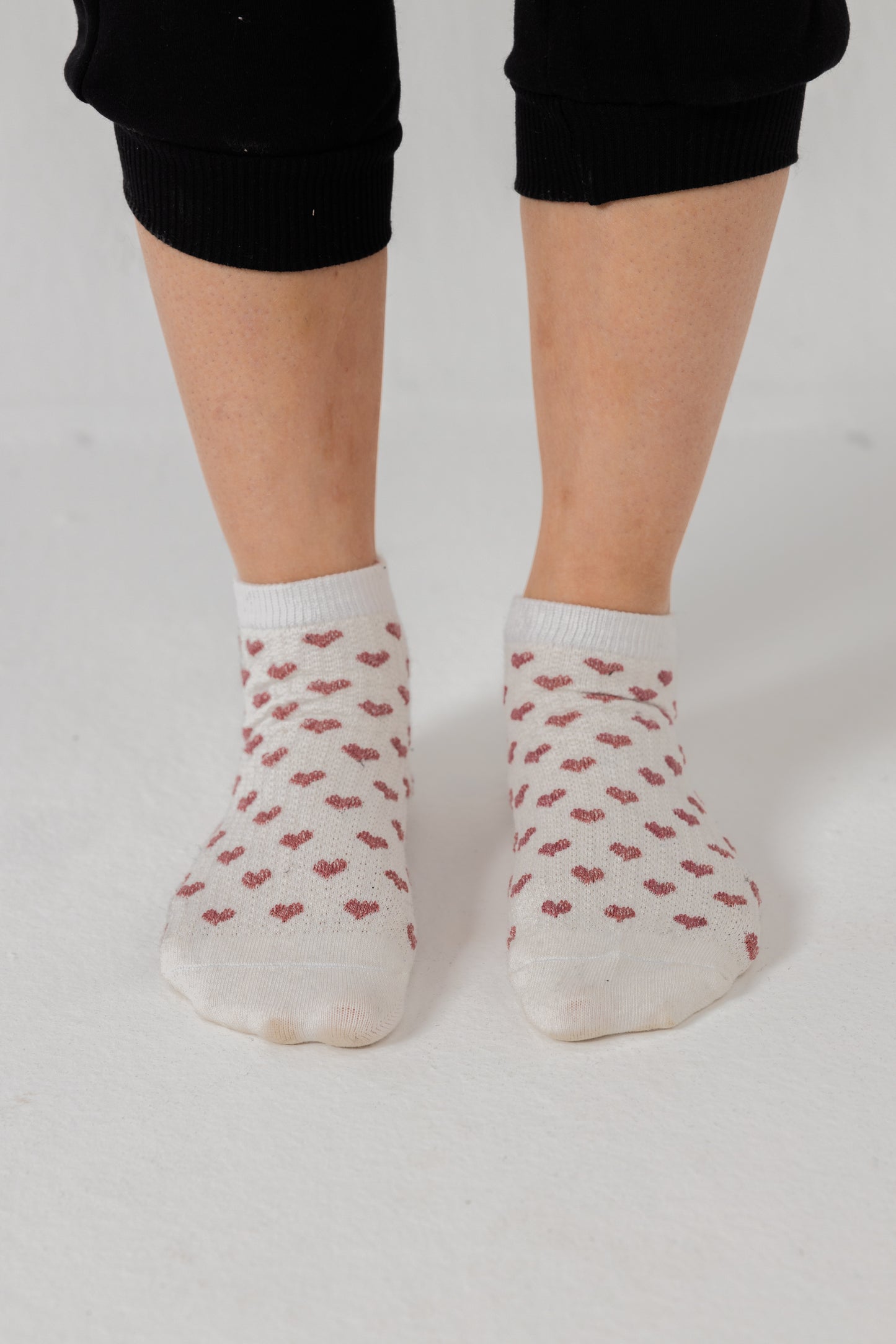 A Pack Of Ankle Socks Printed White, 3 Pieces For Women&Kids