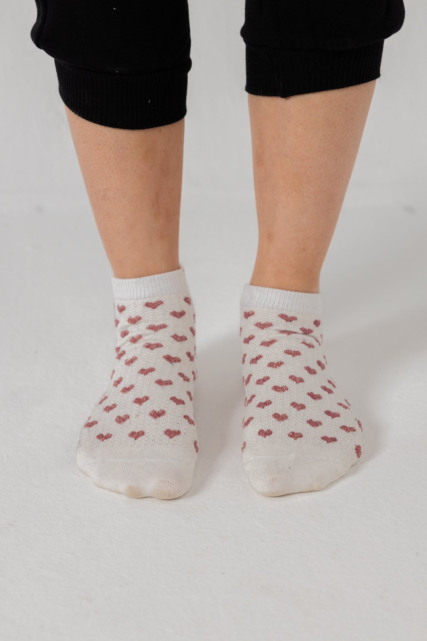 A Pack Of Ankle Socks Printed White, 3 Pieces For Women&Kids