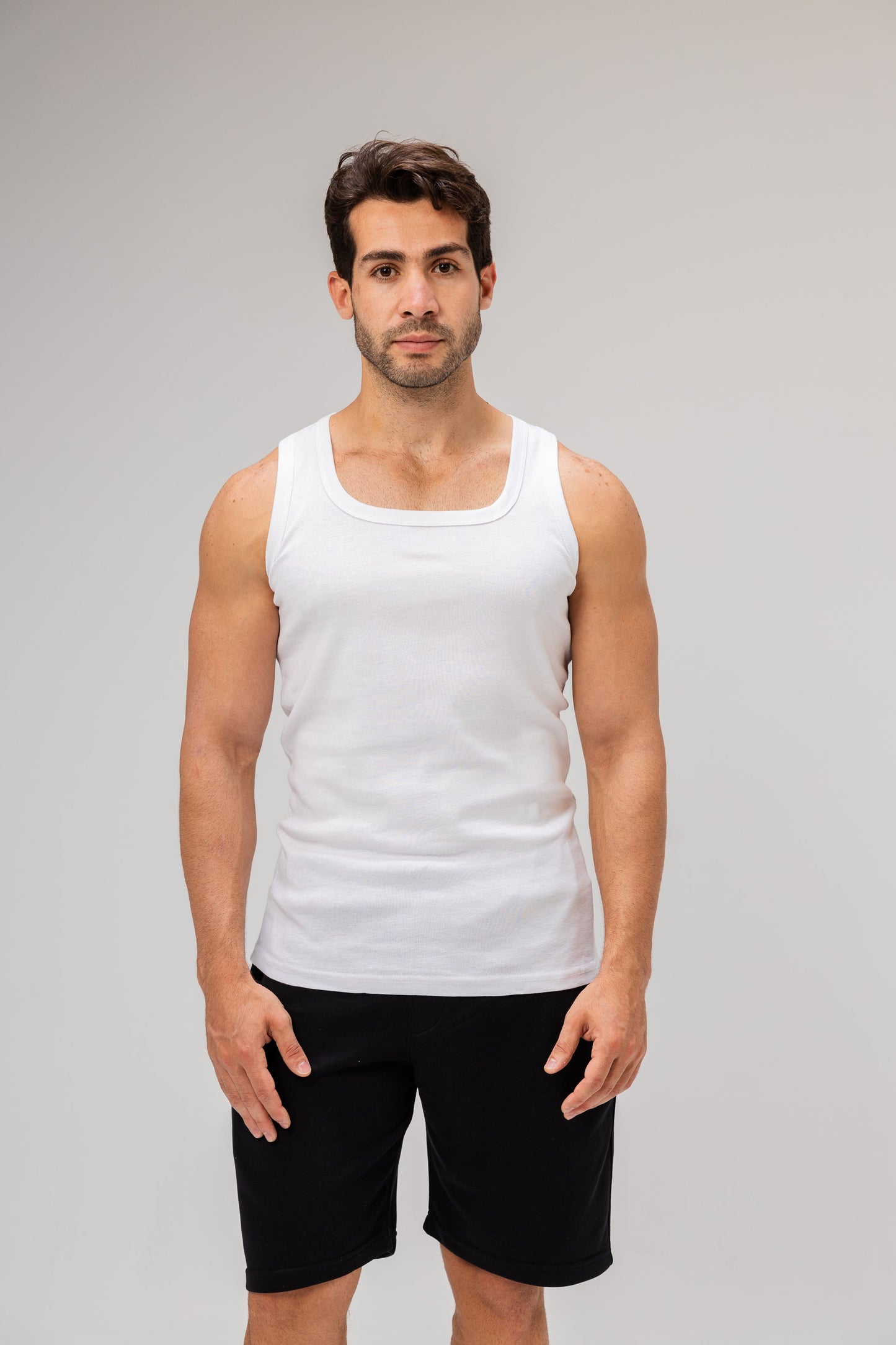 Sleeveless Undershirt, White For men , Cotton 100%