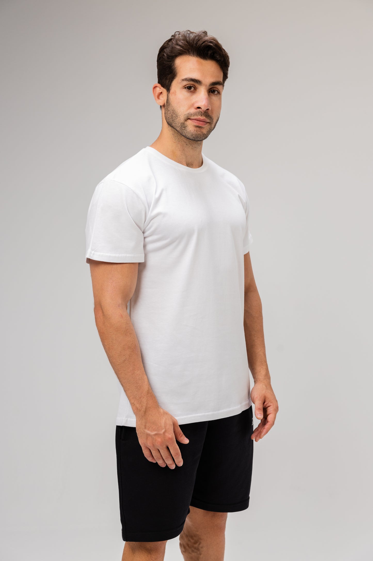Half Sleeve Undershirt, White For men Cotton 100%