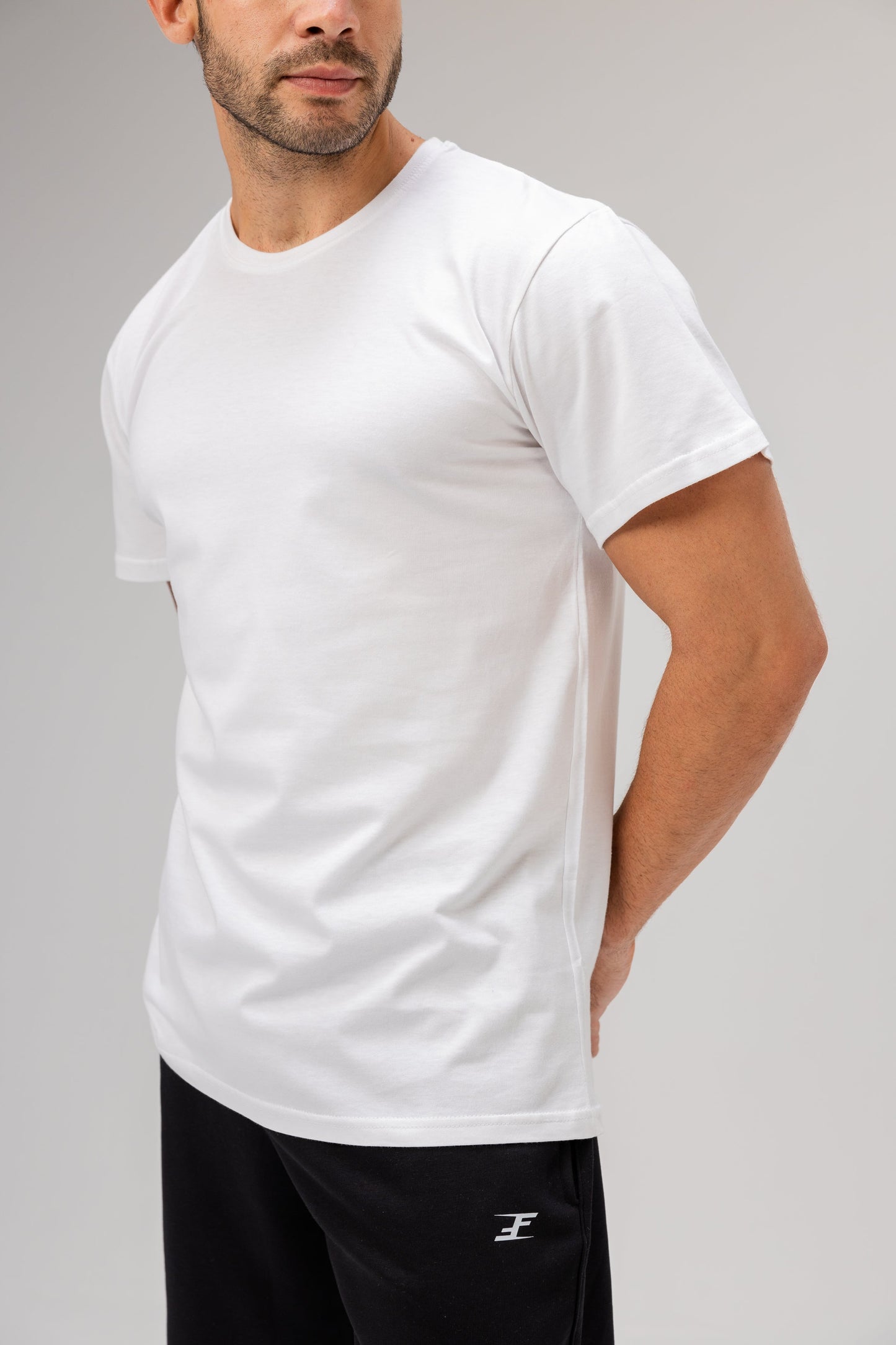 Half Sleeve Undershirt, White For men Cotton 100%
