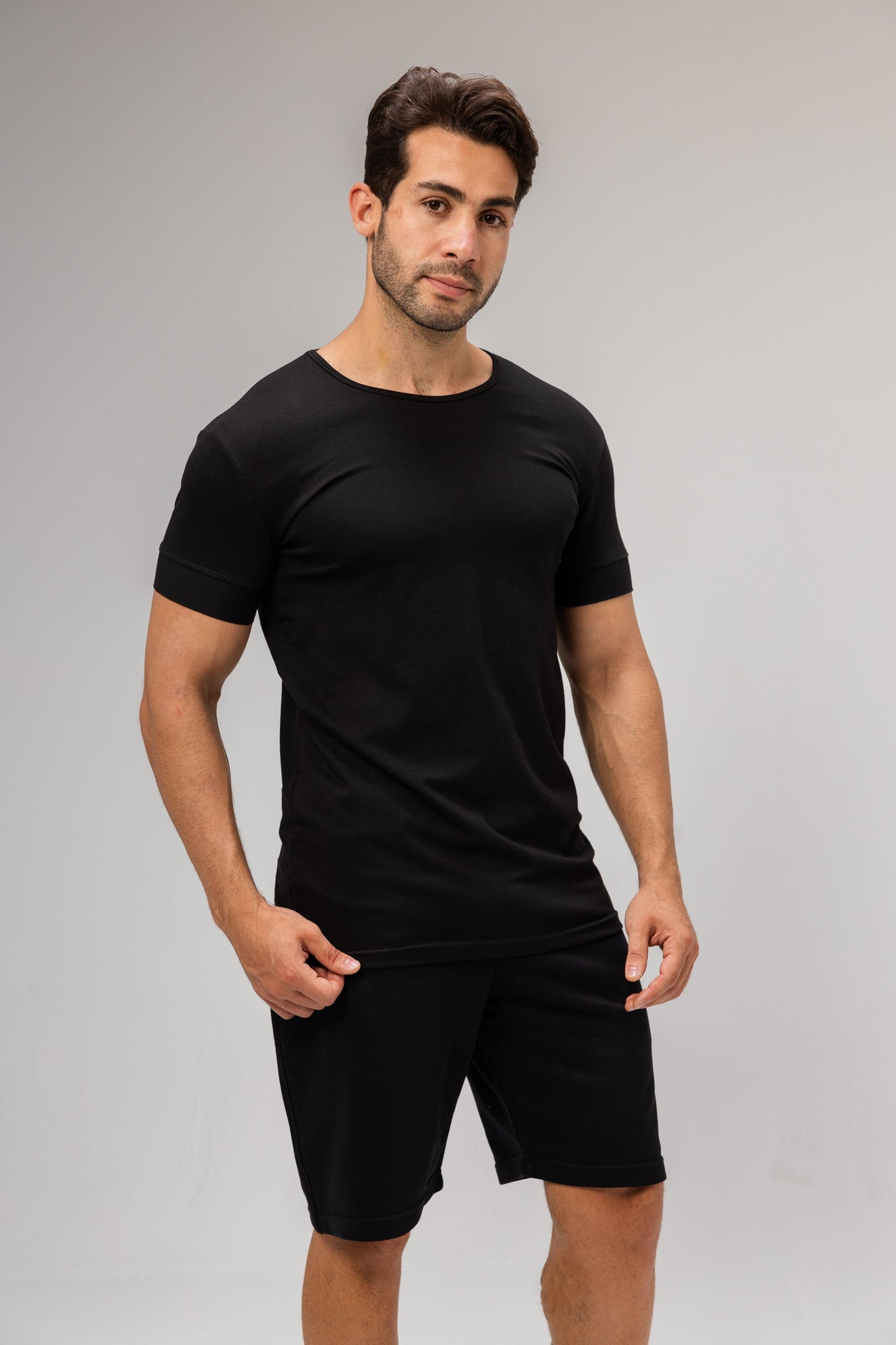 Half Sleeve Undershirt, Black For men