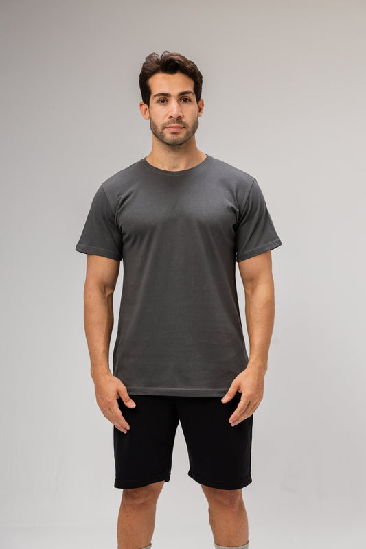 Half Sleeve Undershirt, Grey For men Cotton 100%