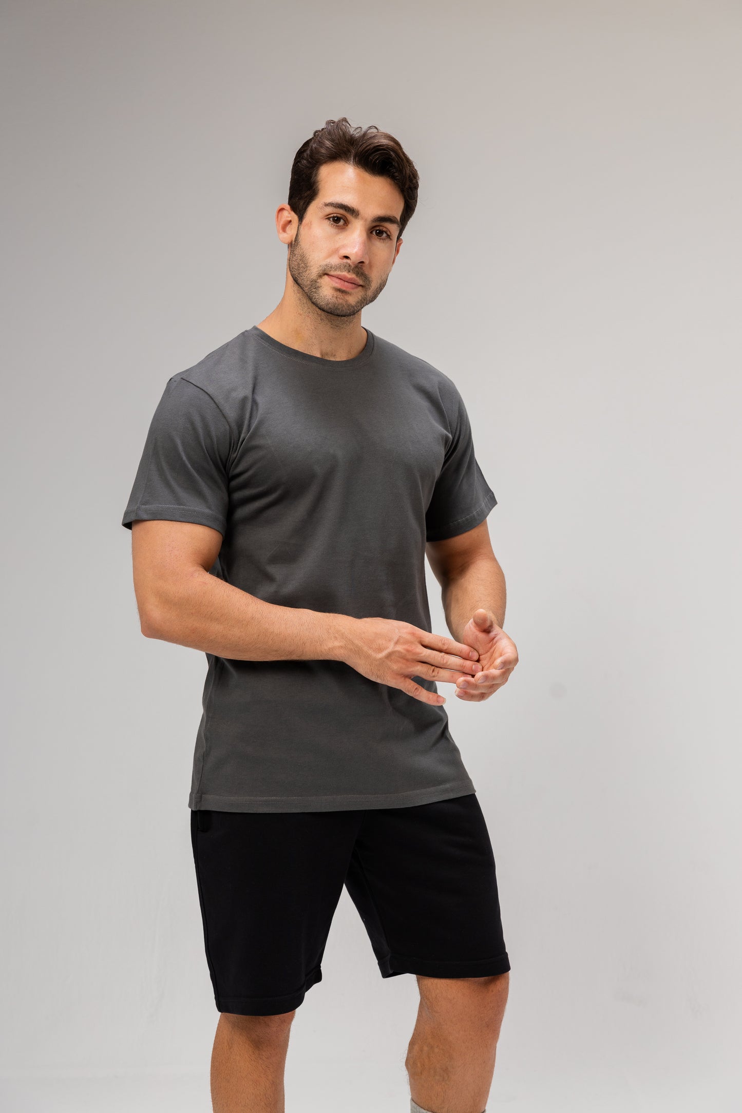Half Sleeve Undershirt, Grey For men Cotton 100%