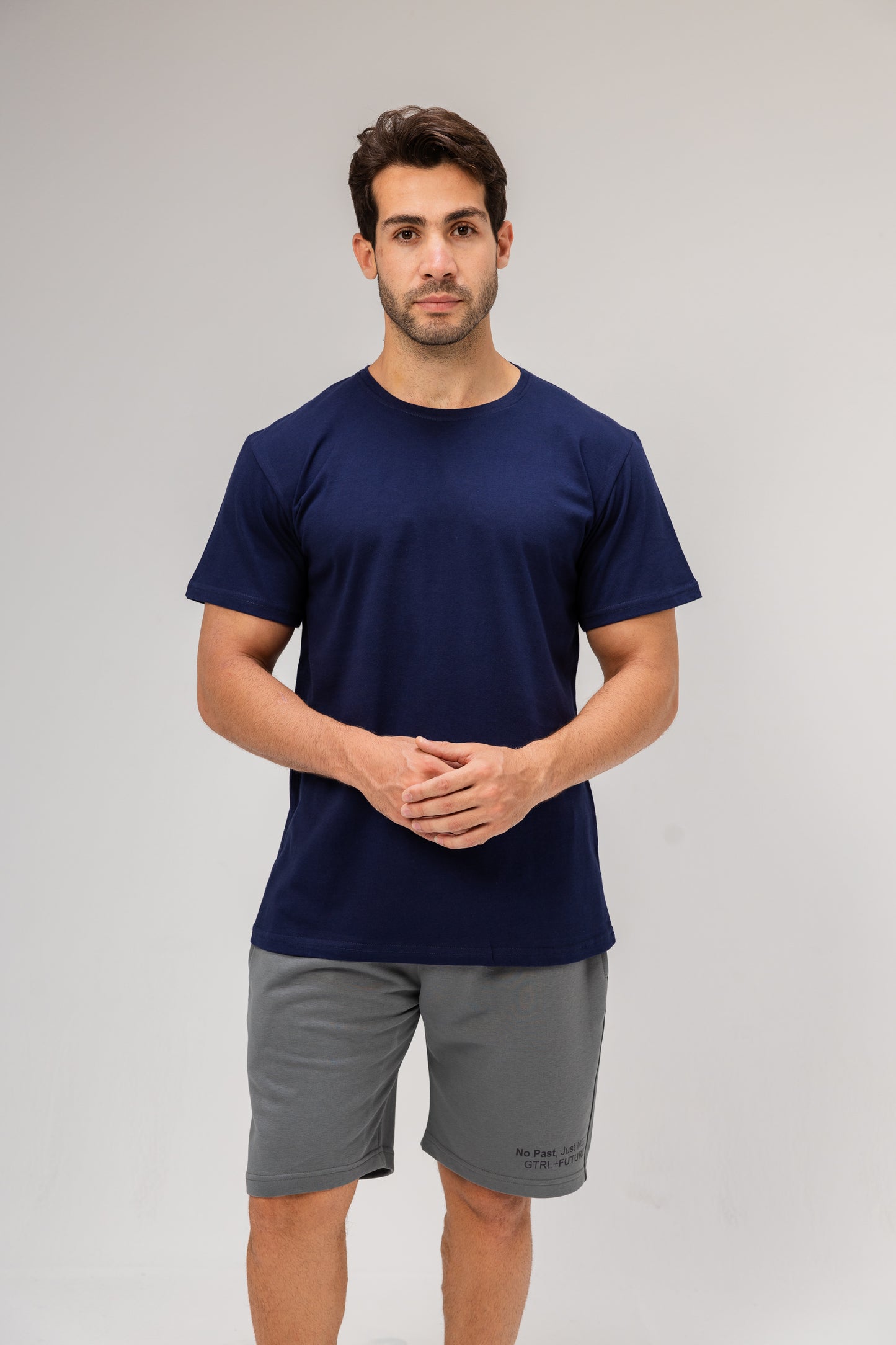 Half Sleeve Undershirt, Navy For men Cotton 100%