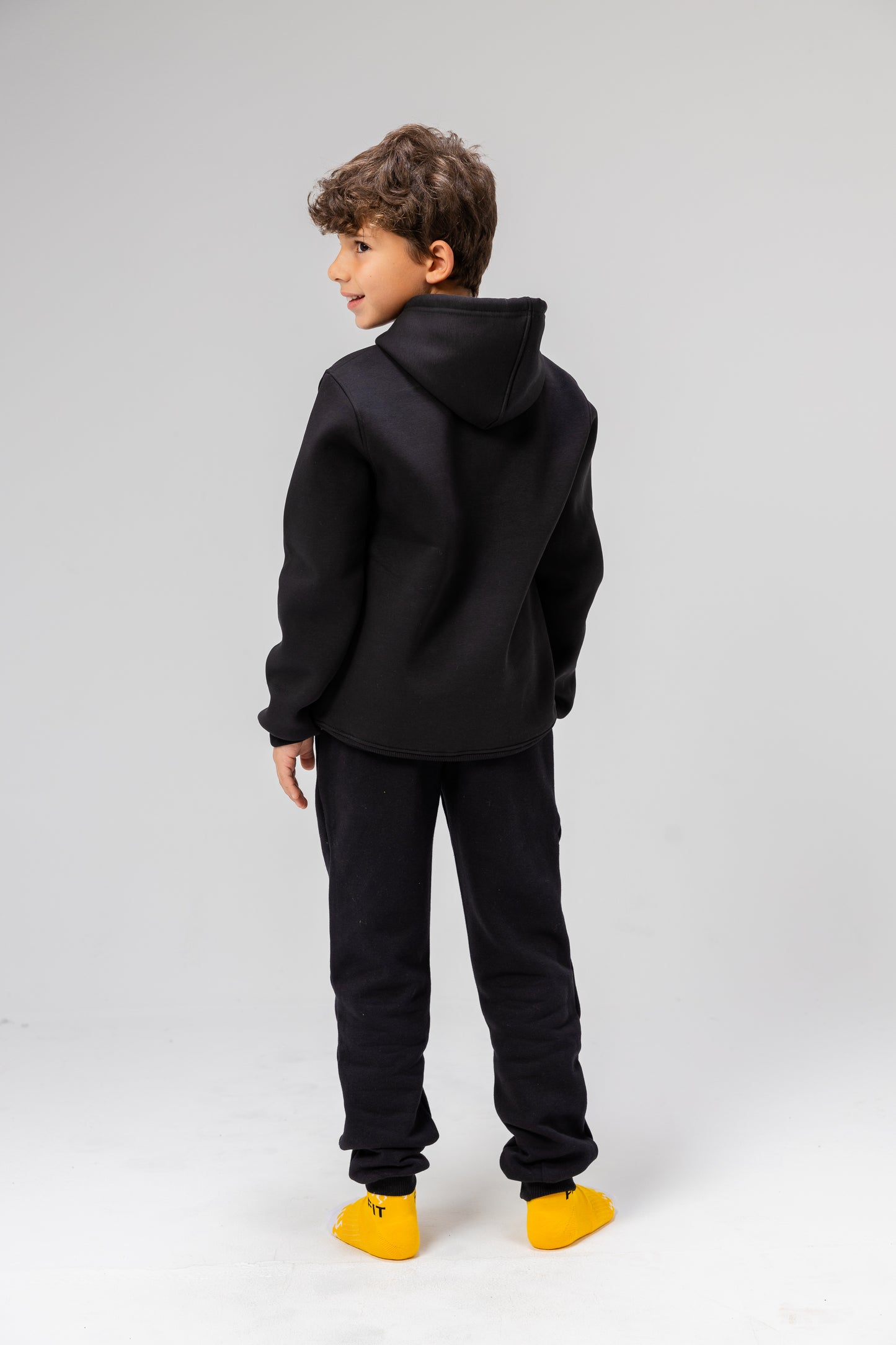 SweatShirt Plain Hoodie Long Sleeve For Kids In Black