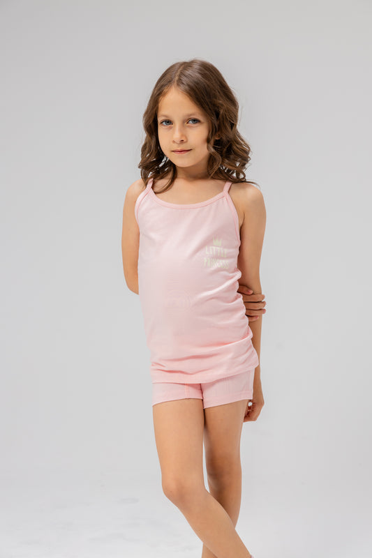 Comfy Girl's High Quality Printed Set ( Top Protel +Short ) Rose