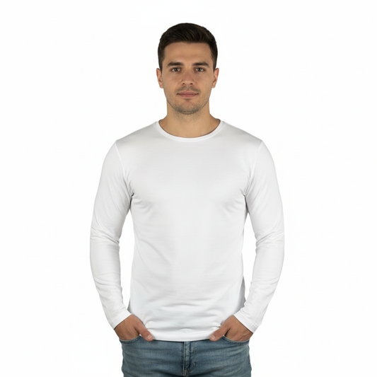 Sleeve Undershirt, White For men