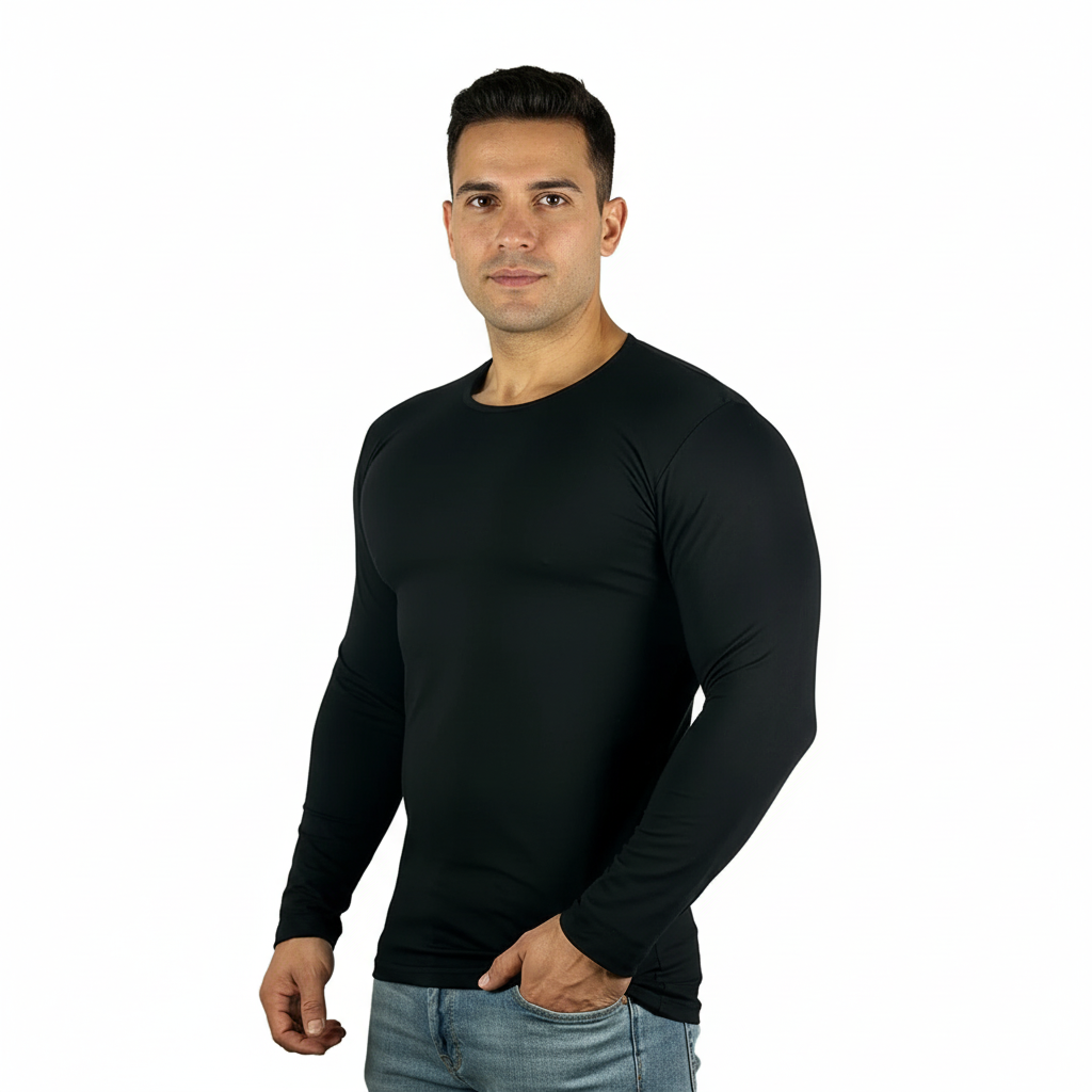 Sleeve Undershirt, Black For men