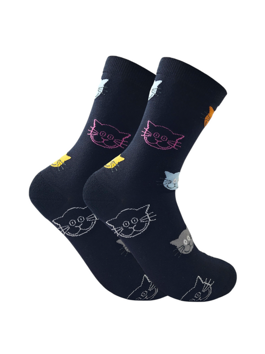 Long Printed Socks Liner Heel And Toe For Unisex Casual Style