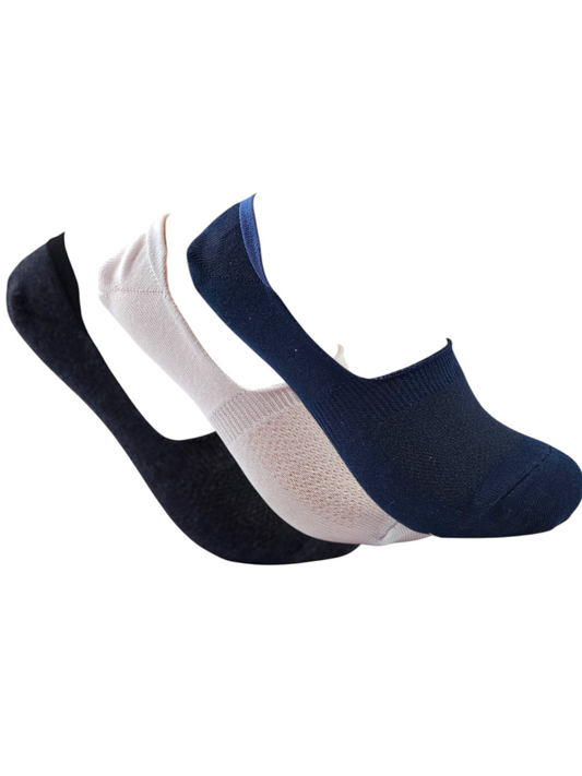 A Pack Of 3 Pieces Invisible Plain Socks MultiColoure ForWomen
