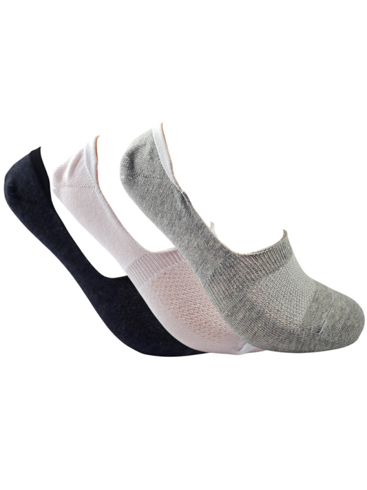 A Pack Of 3 Pieces Invisible Plain Socks MultiColoure ForWomen
