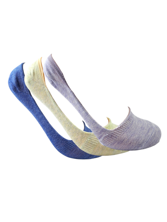 A Pack Of 3 Pieces Invisible Plain Socks MultiColoure ForWomen