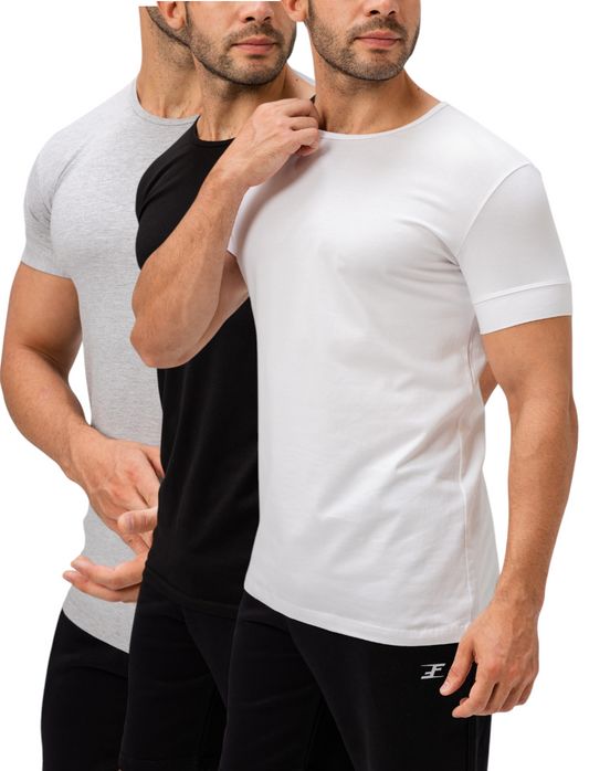 Pack Of 3 Half Sleeve Undershirt, MultiColoure For men