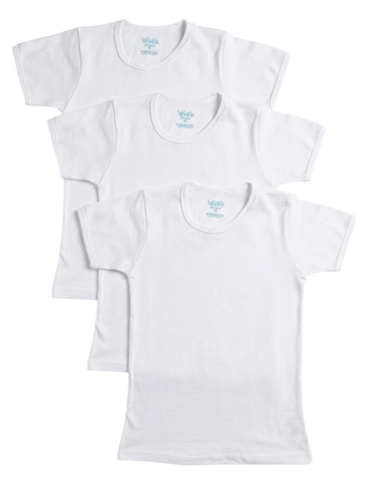 A Pack Of 3 Pieces Half Sleeve UnderShirt For Unisex Kid's UnderWear Cotton 100% , White