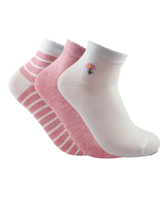 A Pack Of 3 Pieces Printed Short Socks MultiColoure